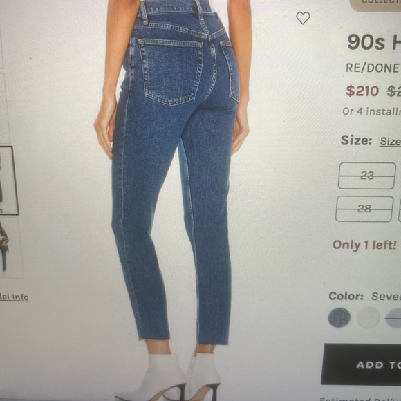 Re/Done High Rise Ankle Crop - Picture 2 of 7